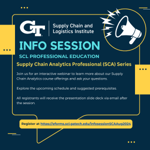 August 29, Supply Chain Analytics Info Session