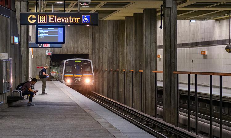 MARTA tram in tunnel