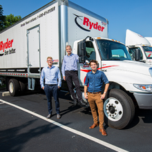 Associate Chair for Innovation and Entrepreneurship and A. Russell Chandler III Chair and Professor Pascal Van Hentenryck (center) with Postdoctoral Researcher Kevin Dalmeijer (left) and undergraduate student Samuel Baskin