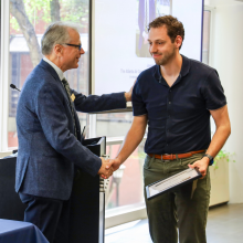Joseph Boone accepting his award Joseph Boone accepting his award
