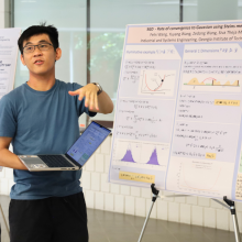 Felix Wang presenting at the SURS Poster Showcase Felix Wang presenting at the SURS Poster Showcase