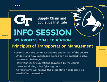 Info Session: Principles of Transportation Management course (Archive)