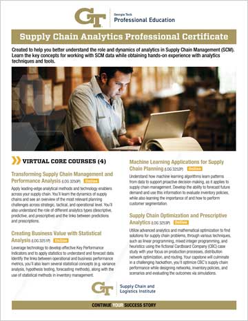 Supply Chain Analytics Professional Certificate flyer