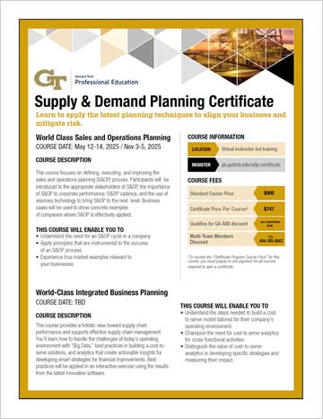 Flyer - Supply & Demand Planning Certificate